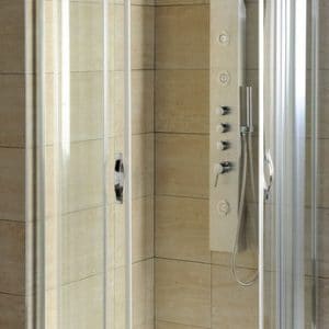 Čtvrtkruhová sprchová zástěna 900x900x1900mm včetně vaničky, čiré sklo (AG4290)