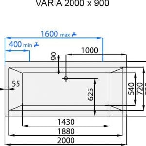 Varia - Vana oboustranná 2000x900mm