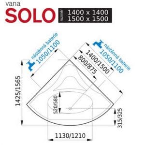 Solo - Vana rohová 1500x1500mm