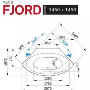 Fjord - Vana rohová 1450x1450mm