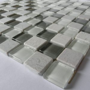 Mozaika Šedý mix kámen sklo 30,5x30,5