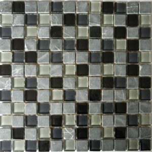 Mozaika Šedá mramorová kámen sklo 30,5x30,5