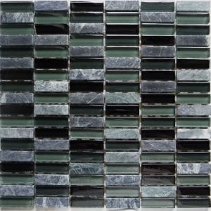 Mozaika zelená kámen sklo 30,9x30,3