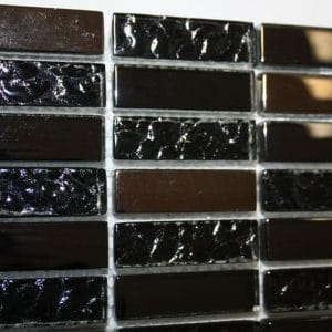 Mozaika Černá kámen sklo 30,9x30,9