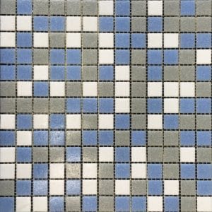 Mozaika Šedo- modrá skleněná bazénová 32,7x32,7