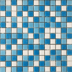 Mozaika Modro-bílá skleněná bazénová 32,7x32,7
