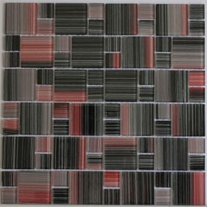 Mozaika Černo-červená sklo 30x30