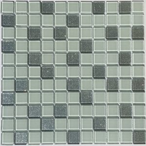 Mozaika Bílý mix glitter skleněný 30x30