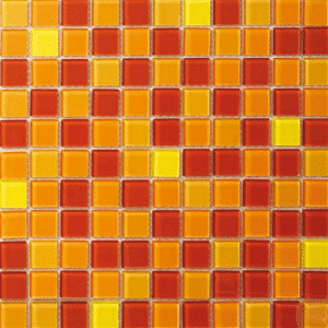 Mozaika Žluto-červená sklo 30x30