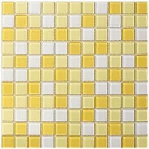 Mozaika žlutý mix sklo 30x30