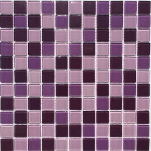 Mozaika Fialový mix sklo 30x30
