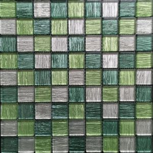 Mozaika Malovaná skleněná zelená 30x30 cm