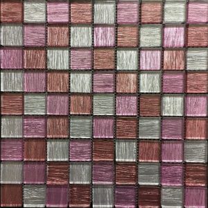 Mozaika Malovaná skleněná růžová 30x30 cm